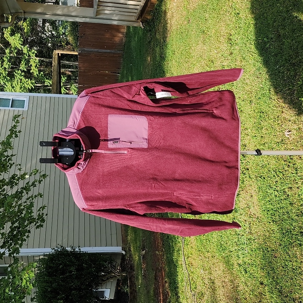 NWT Men's Full-Zip Polar Fleece Jacket size XL Burgundy Red